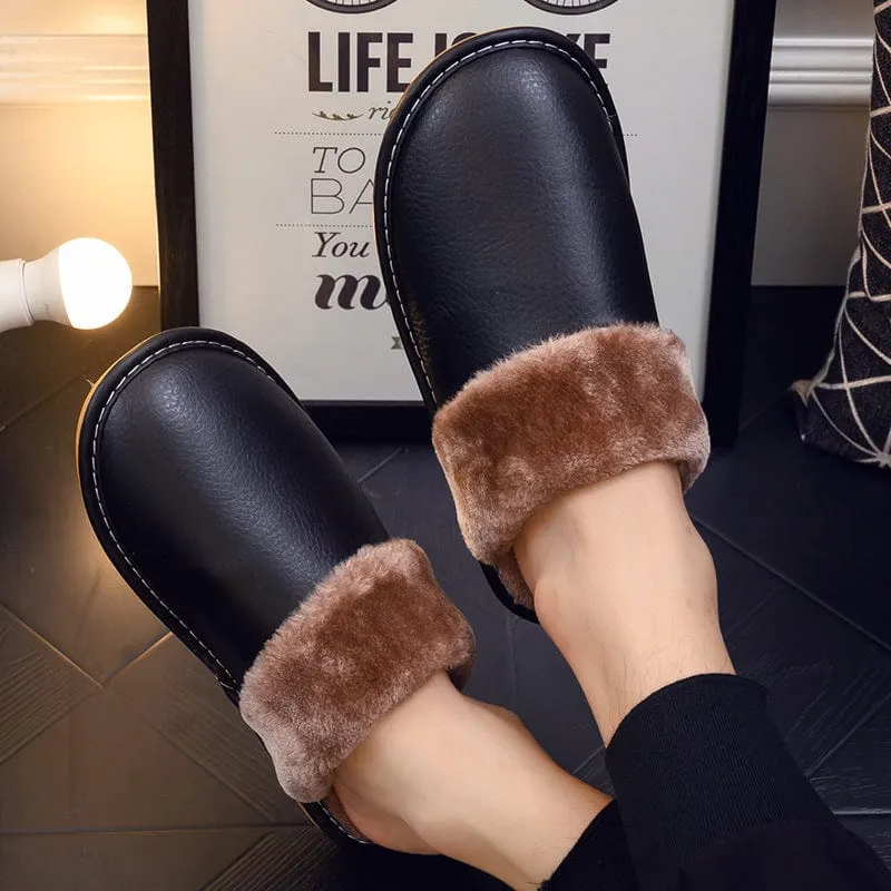2 Inches Slippers Waterproof PU Leather Outsole Slippers