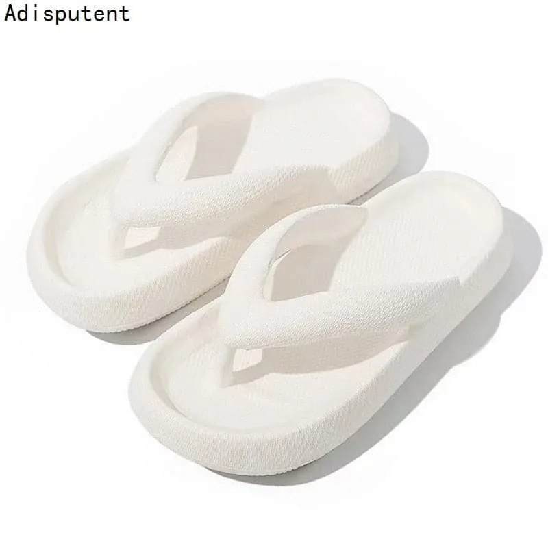 Flip Flops Sandals New Design Wedge Heels Flip Flops Women Slippers Summer Thick Bottom Sandals Platform Slippers Soft Fashion Shoes Non-Slip Beach Slides