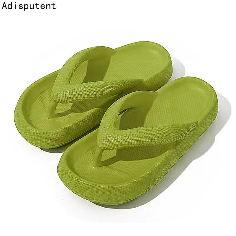 Wedge Heels Flip Flops Women Slippers Summer Thick Bottom Sandals Platform Slippers Soft Fashion Shoes Non-Slip Beach Slides Flip Flops Roxy