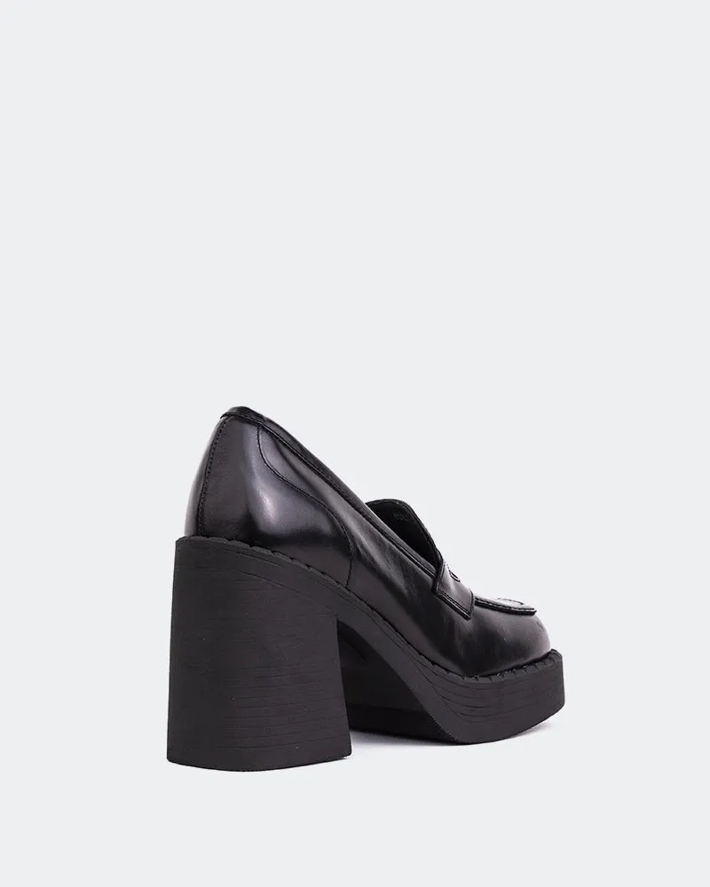 Weezer Black Leather Dress Loafers Suede