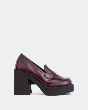 Chocolate Brushed Leather Loafers Weezer Burgundy