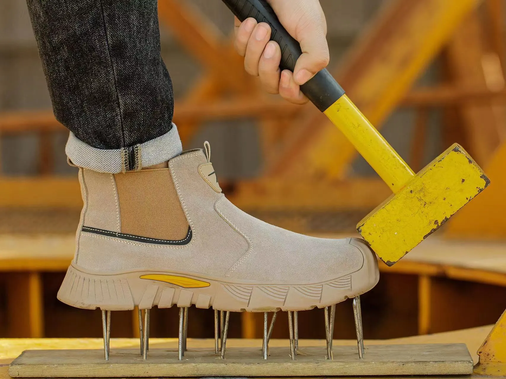 English Made Work Boots Welding Safety Footwear for Men Composite Toe Safety Work Shoes Lightweight Work Boots