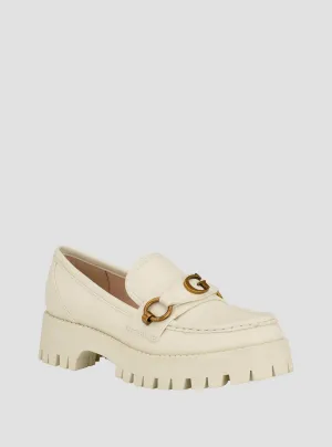 White Ivory Almost Loafers Navy Penny Loafers