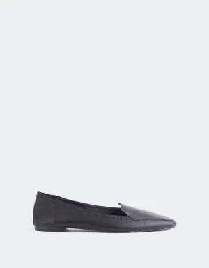 Winkle Black Leather Breathable Loafers
