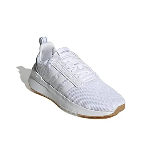 Adidas Stripes Shoes adidas Women's Racer TR21 Running Shoe, White/White/Grey, 6