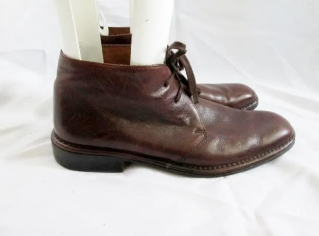 Mens JOHN VARVATOS DESERT BOOT Leather Chukka ANKLE Derby 11 Brown Loafer Ostrich Leather Loafers