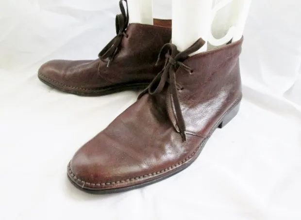 Mens JOHN VARVATOS DESERT BOOT Leather Chukka ANKLE Derby 11 Brown Loafer Paige Shearling Loafers