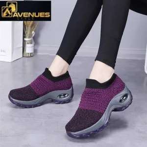 Women Breathable Mesh Casual Shoes Work Boots Snow