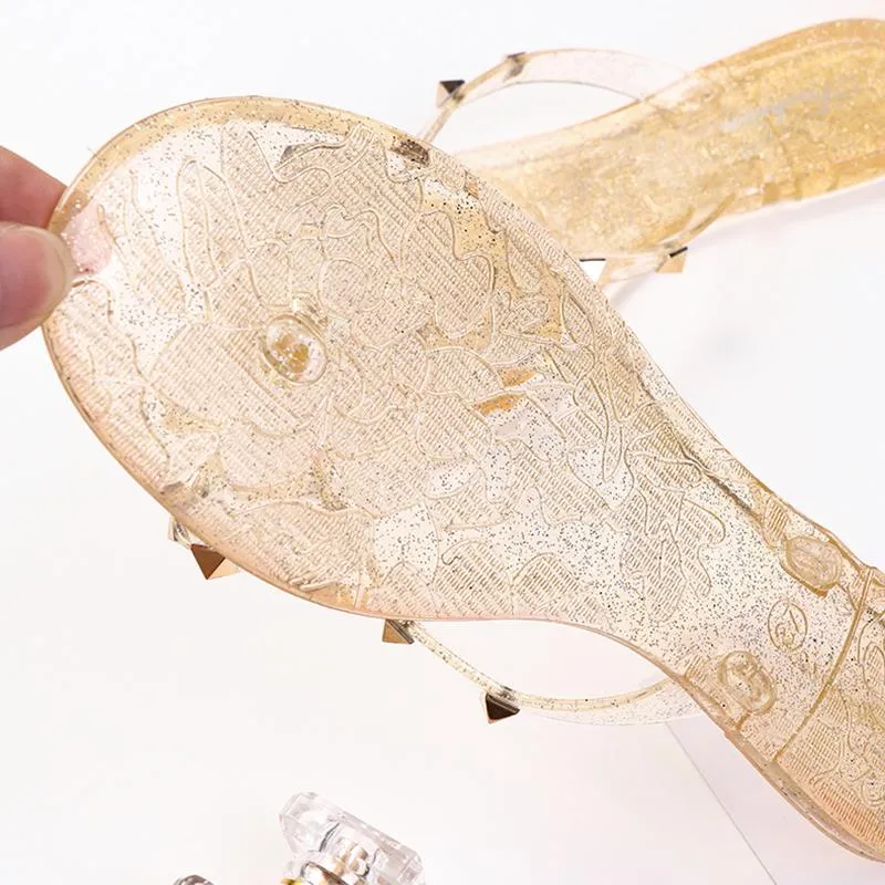 Carnival Flip Flops Women Fashion Studded Bow Jelly Sandals Summer Beach Flip Flips