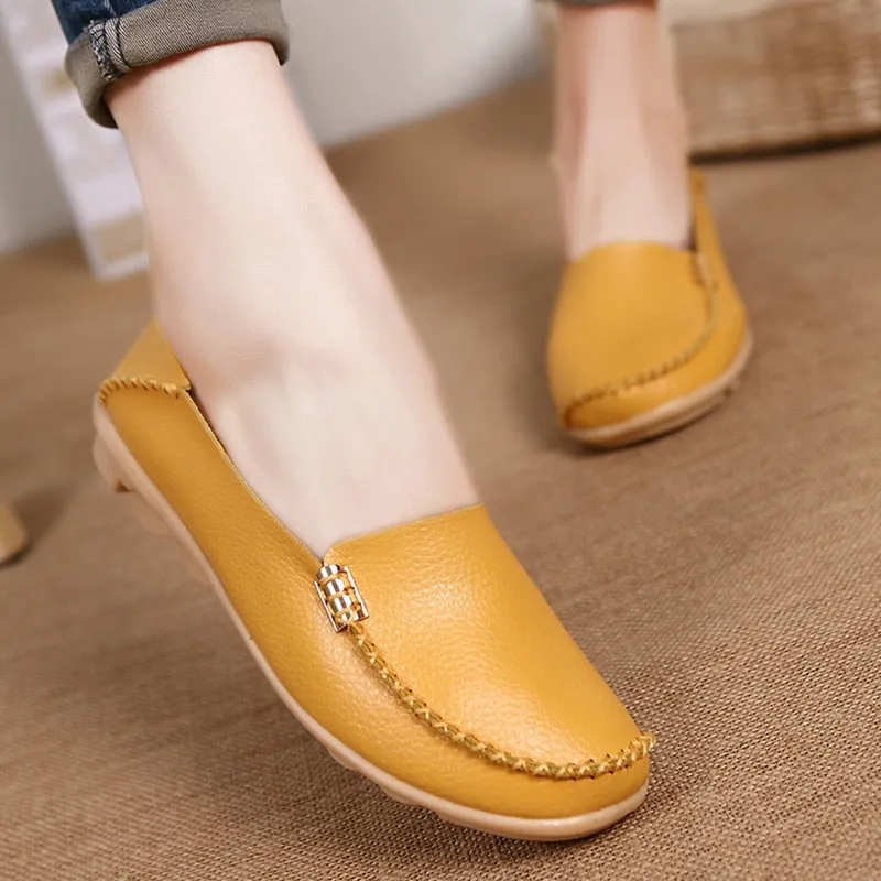 The Row Loafers Women Flats Slip On Women Loafers Soft Moccasins With Genuine Leather Shoes