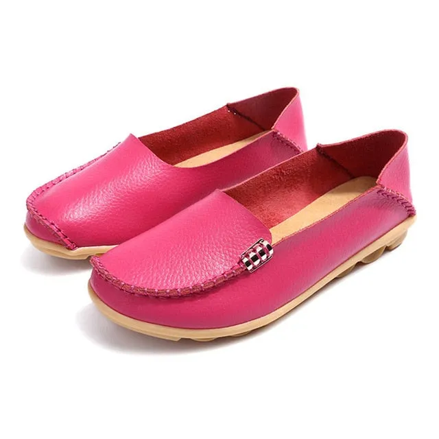 Women Flats Slip On Women Loafers Soft Moccasins With Genuine Leather Shoes Style Penny Loafers