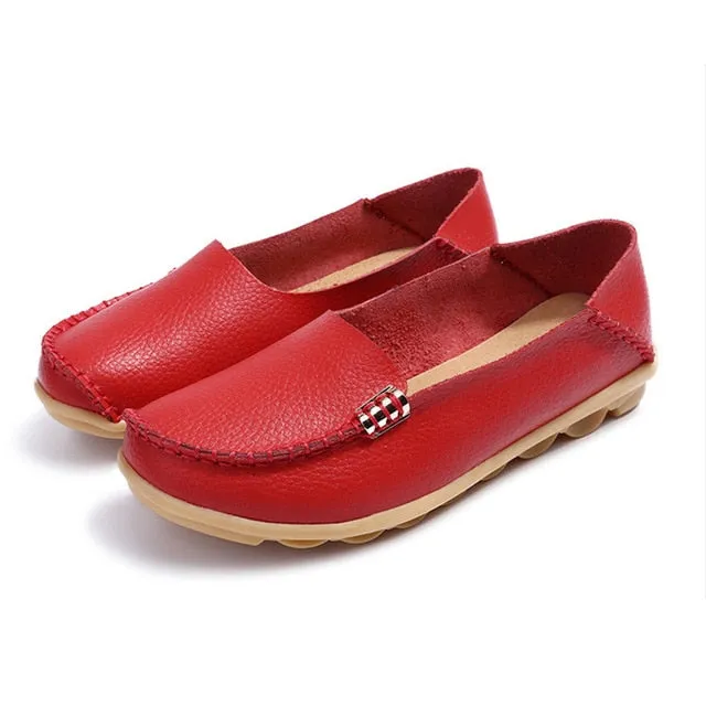 Loafers & Slip-on Women Flats Slip On Women Loafers Soft Moccasins With Genuine Leather Shoes
