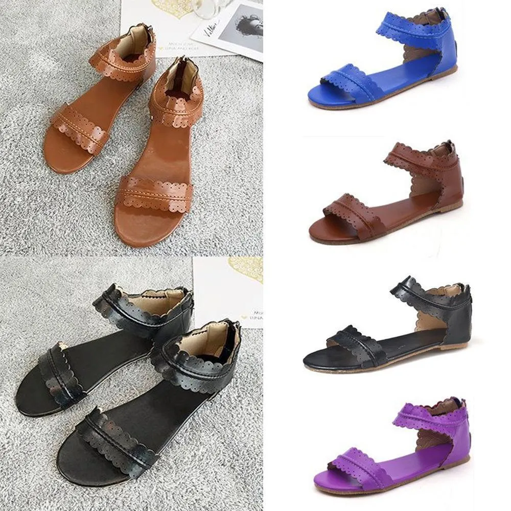 Flat Shoes To Wear With Jeans Women Sandals Fashion Flat Roman Shoes