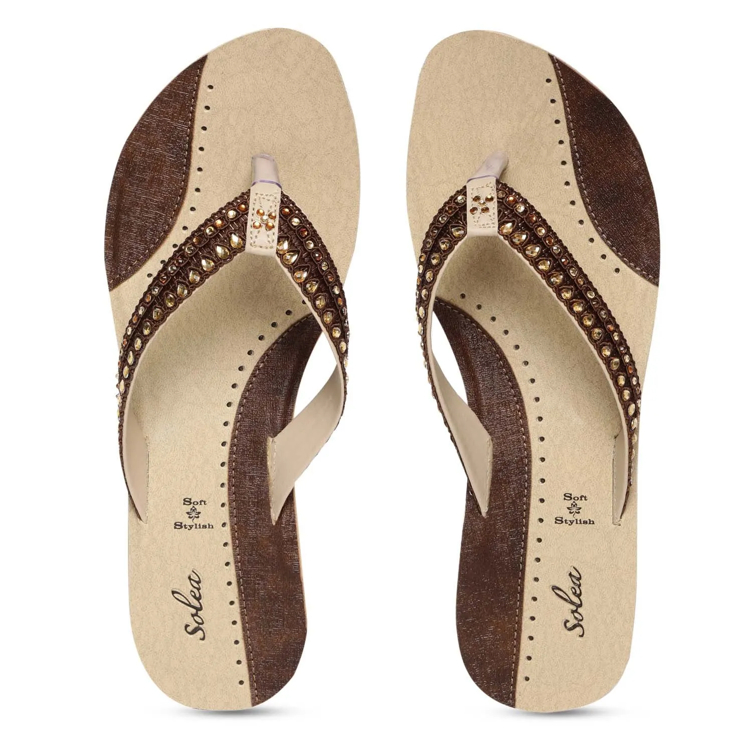 India Flip Flops Women's Brown Solea Flip-Flop