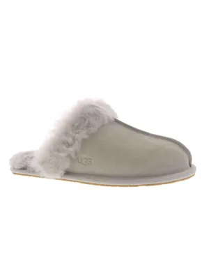 Women's Faux Fur Slippers,Light Grey Slides Adilette