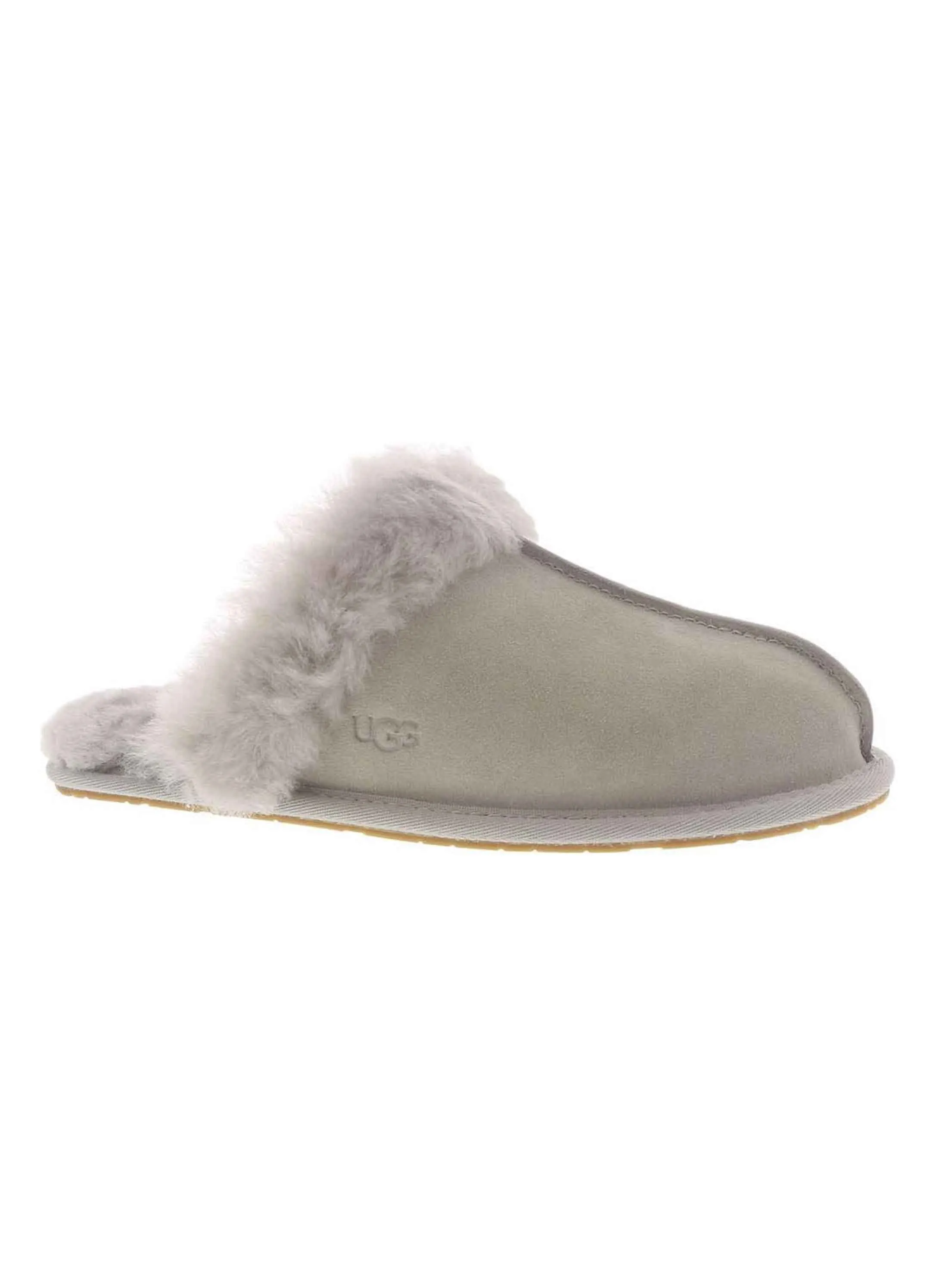 Bomba Sunday Slippers Women's Faux Fur Slippers,Light Grey