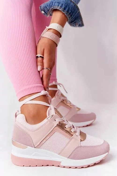 Women's Lace-Up Wedge Casual Sneakers Trendy Sneakers 2024