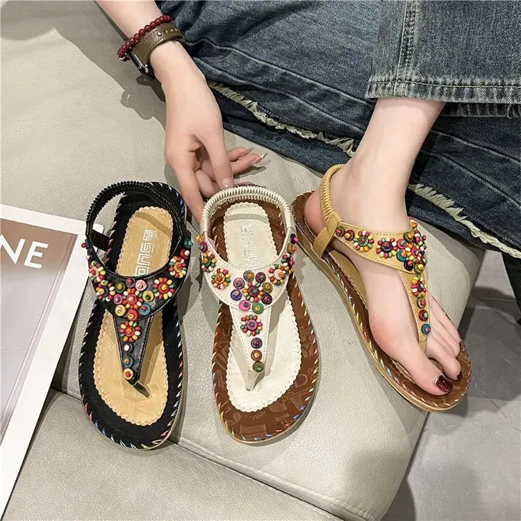 Novelty Flip Flops Women's Sandals Summer 2024 Luxury Casual Barefoot Flip Flops For Women Comfortable Flats Outdoor Fashion Ladies Shoes Footwear