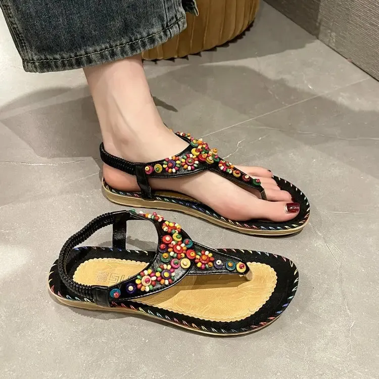 Women's Sandals Summer 2024 Luxury Casual Barefoot Flip Flops For Women Comfortable Flats Outdoor Fashion Ladies Shoes Footwear Ariel Flip Flops
