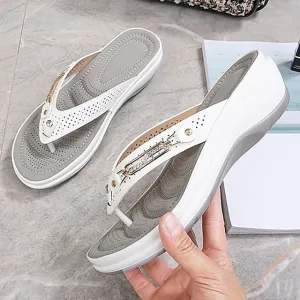 Flip Flops Spiderman Women's Slippers Flip-Flops Outdoor Slippers Beach Slippers Daily Beach Summer Rhinestone Wedge Heel Round Toe Basic Casual Minimalism Faux Leather Loafer Color Block Almond Black White