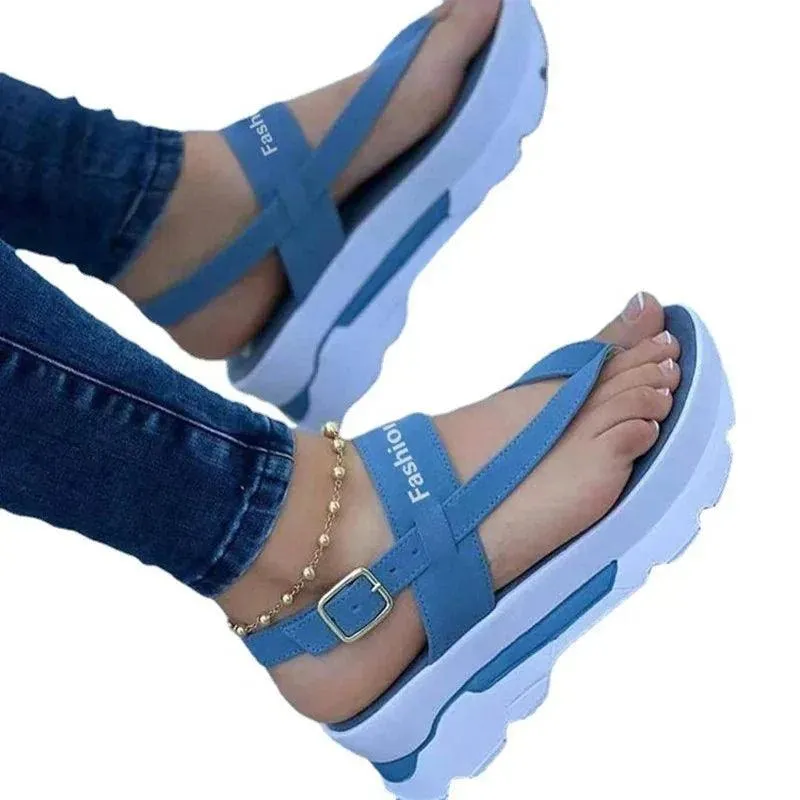 Women's Summer Wedge Sandals  Stylish & Comfortable Platform Heels for Casual Elegance Foot Massage Flip Flops