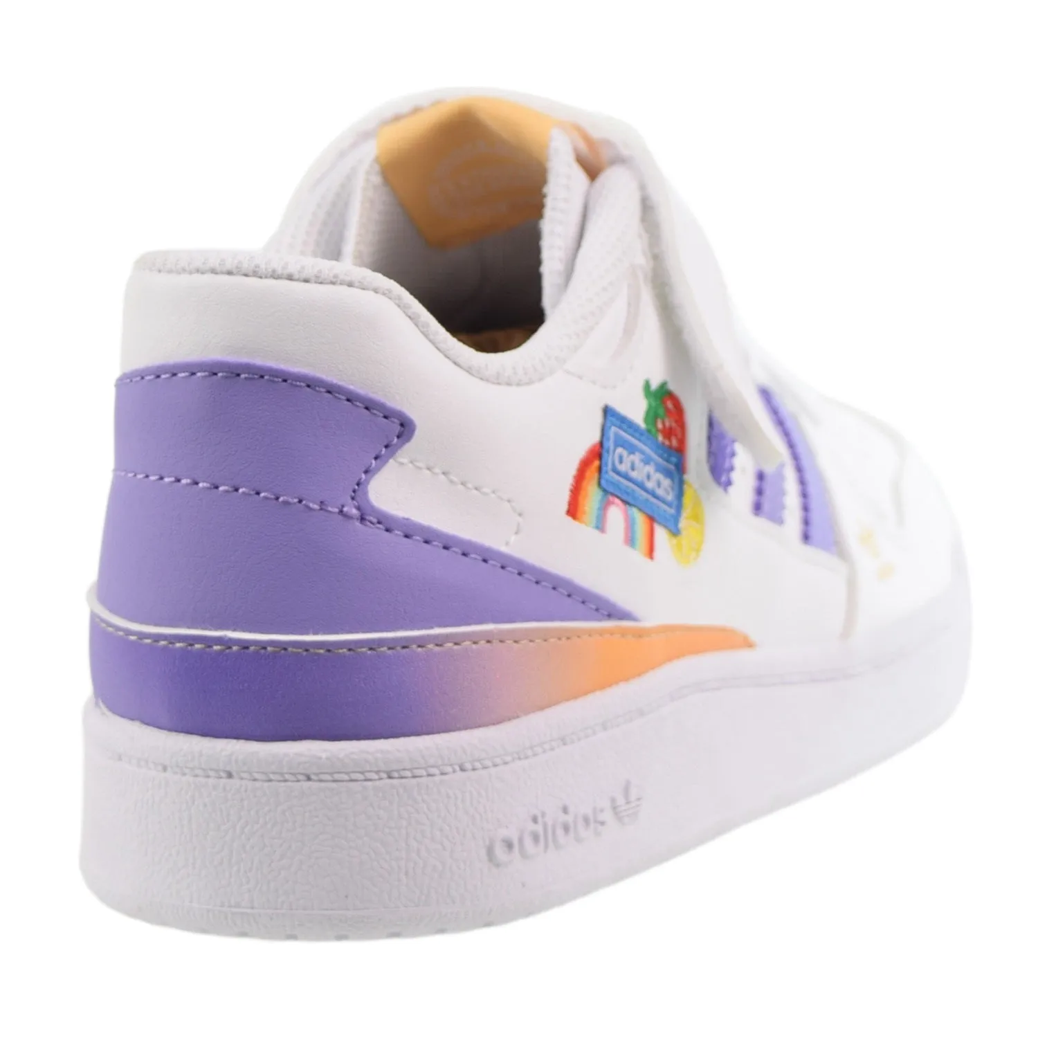 Adidas Forum Low 'Fruits & Rainbow Patches Little Kids' Shoes Cloud White-Purple 4d Adidas Shoes