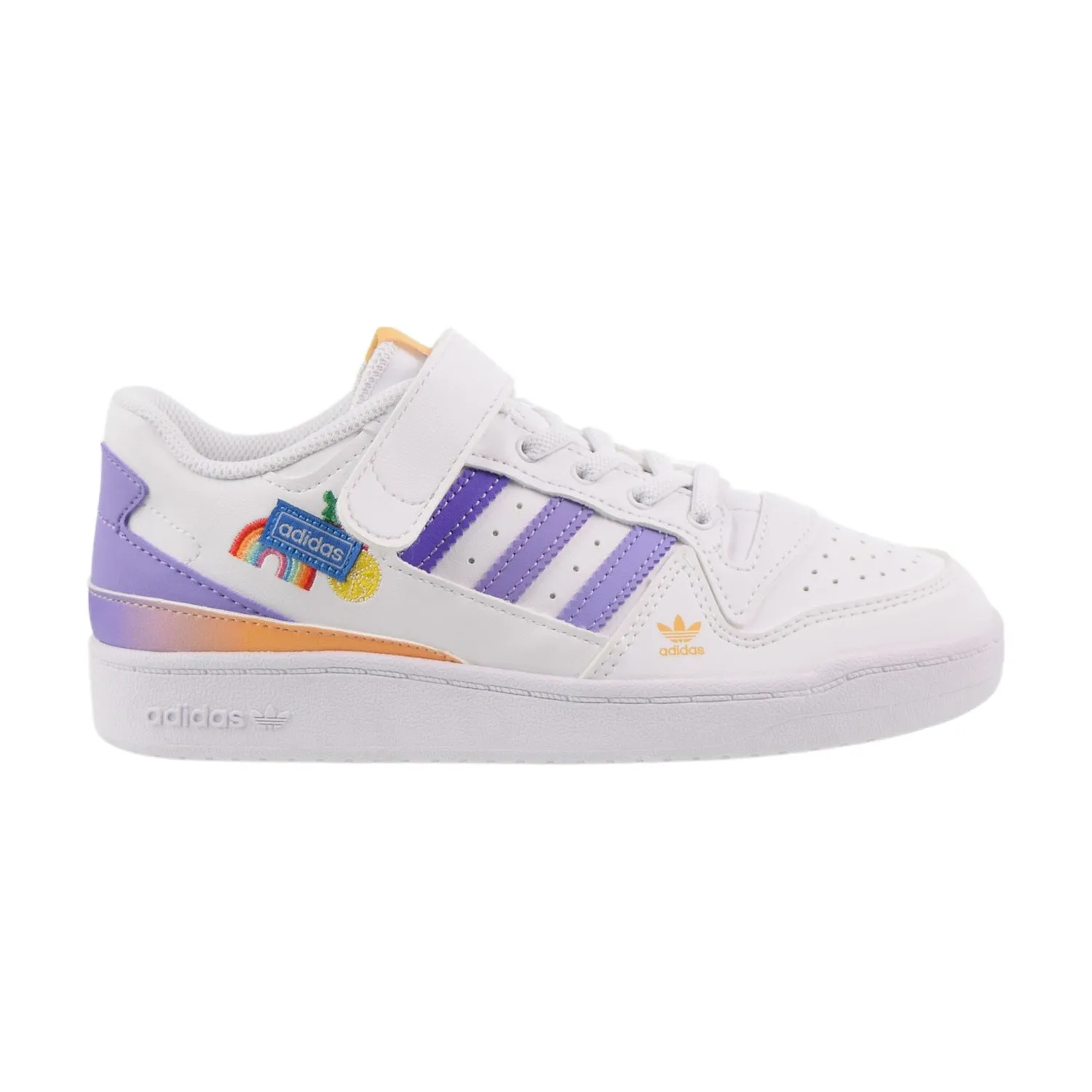Adidas X Lego Shoes Adidas Forum Low 'Fruits & Rainbow Patches Little Kids' Shoes Cloud White-Purple