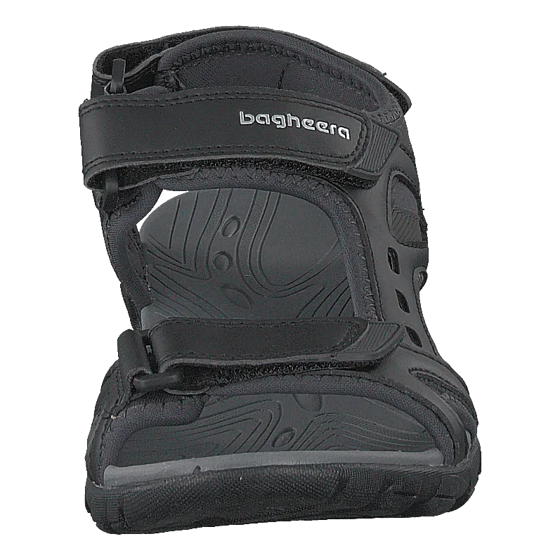 Skipper Black/dark Grey Raffia Platform Sandals