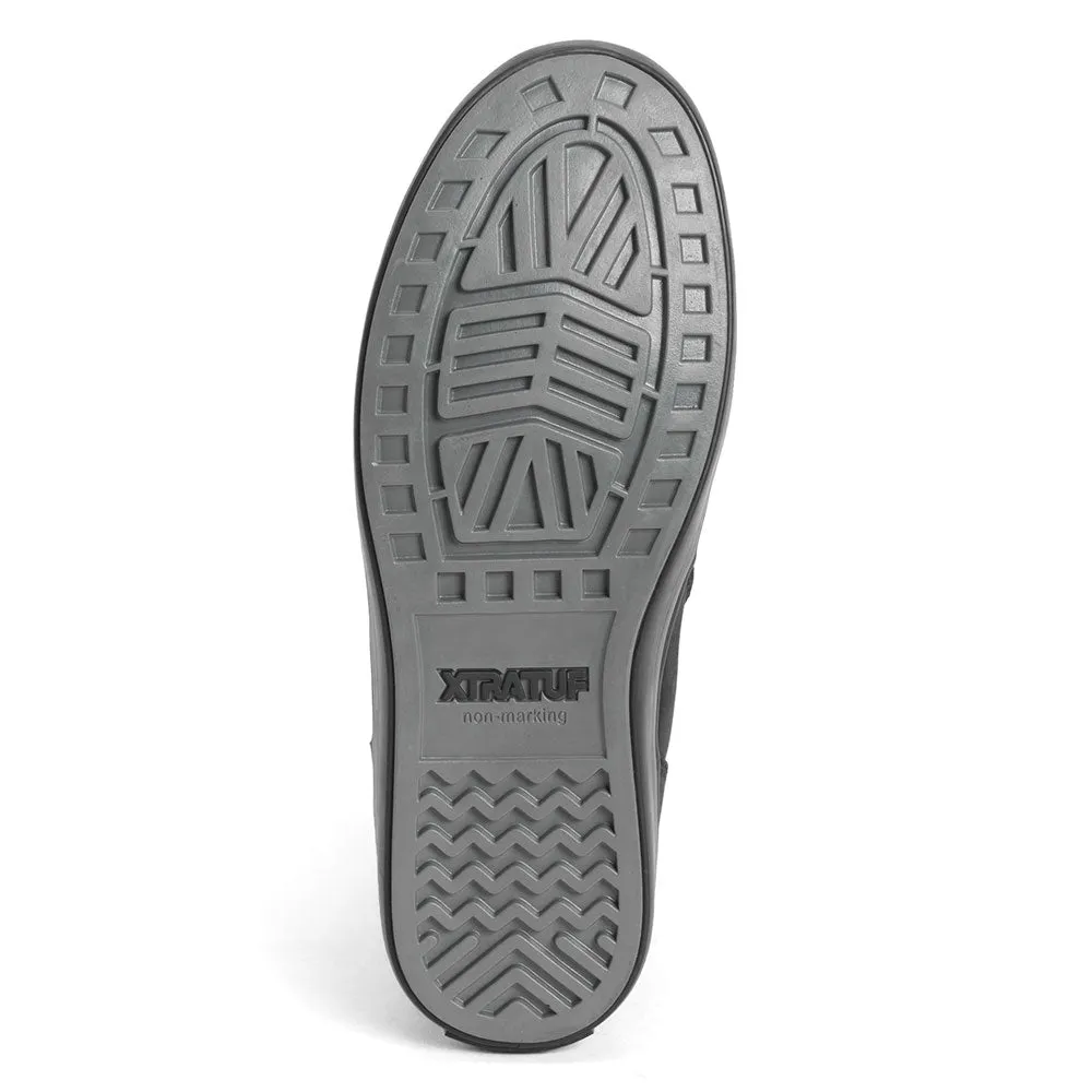 XTRATUF Women's Leather Ankle Deck Boots- Black Slip On Sneaker Trend