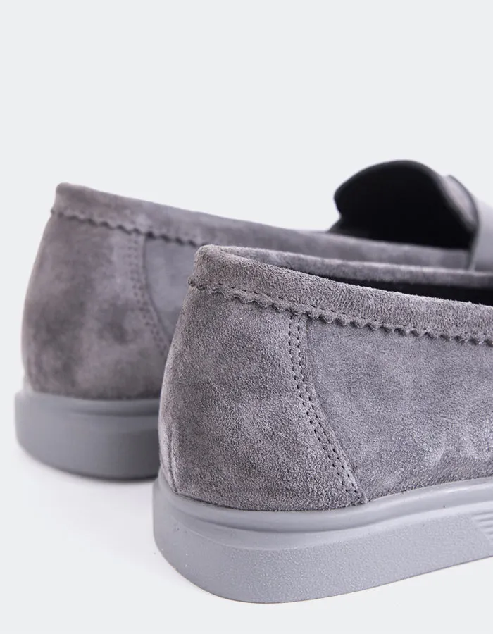 Loafers Fur Yasmin Grey Suede