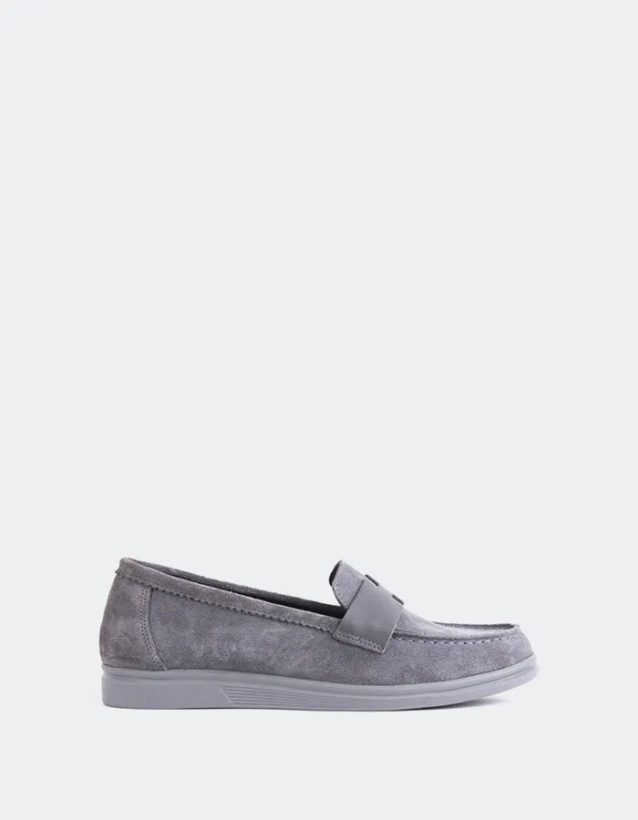 Yasmin Grey Suede Miu Miu Suede Loafers